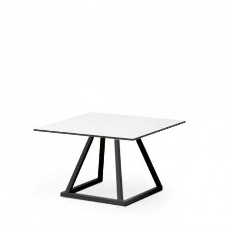 Table basse Lina Noir plateau blanc