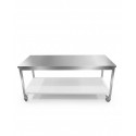 Table Inox 200 x 70 cm sur roulettes