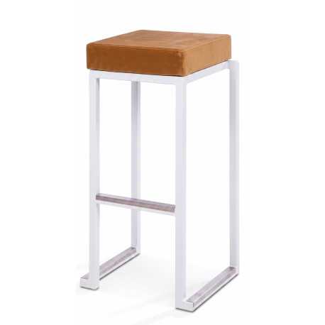 Tabouret Kubo blanc assise gold