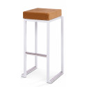 Tabouret Kubo blanc assise gold