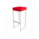 Tabouret Kubo blanc assise rouge