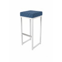Tabouret Kubo blanc assise bleu