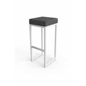 Tabouret Kubo blanc assise gris