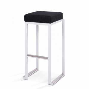 Tabouret Kubo blanc assise noir