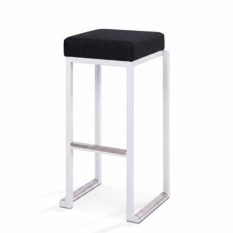 Tabouret Kubo blanc assise noir