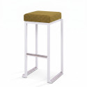 Tabouret Kubo blanc assise verte