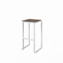 Tabouret Kubo blanc assise vieux bois